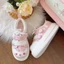 cao cấp gấu mâm xôi giày canvas trắng nữ đế dày lo giày ngón chân cái giày bánh mì lolita già