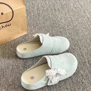 Giày sandal Birkenstock nữ mùa xuân hè mới kèm váy mũi nhọn nửa dép giày lười