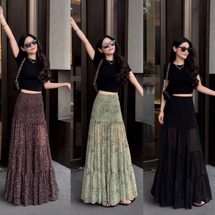 Váy chữ A dáng ôm thời trang retro mùa xuân hè mới váy voan lưng cao in họa tiết da báo ôm sát h