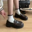 Giày da đế bệt phong cách Anh cho nữ, giày lười đế mềm đa năng phong cách retro, giày đơn pho