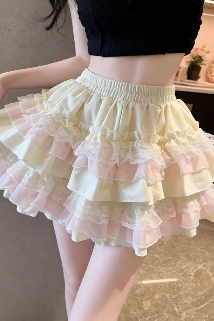 Ba Lê Ngọt Ngào Ren Váy Cao Cấp Giảm Béo Ánh Sáng Người Mặc Váy Nhỏ Lông Tơ Bánh Váy Mở