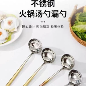 Thép không gỉ 304 Tay cầm Gradient Nồi nóng Nồi súp, Vỏ súp, Thìa Cháo Tay cầm dài, Làm dày nồi