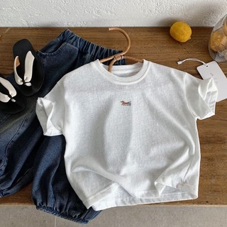 Áo thun mỏng trẻ em nam mùa hè trẻ em màu trơn hàng đầu thoáng khí cho bé tay ngắn bằng vải cotton