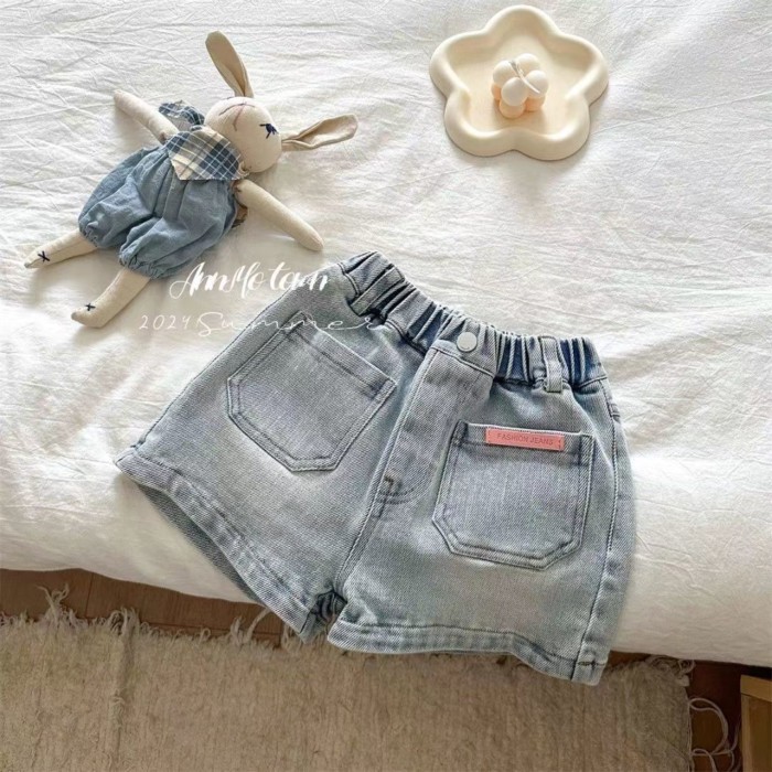 Quần Bé Gái Quần Jean Ren Trẻ Em Quần Short Nơ Phù Hợp Cho Bé