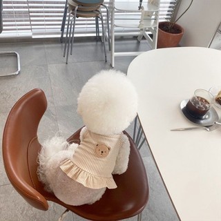 [Sẵn Sàng] Áo Vest Thú Cưng Ren Gấu Kẻ Sọc Dễ Thương Bốn Mùa Phù Hợp Với Teddy Bichon Quần Áo Mèo Nhỏ Size Vừa 1-8kg