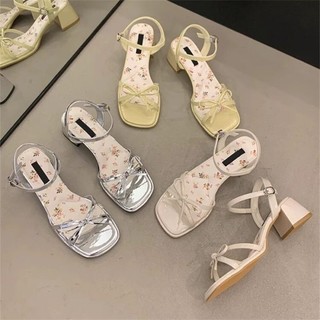 Váy Phù Hợp Đẹp Dép Cao Gót Nữ Mùa Hè Mặc Ngoài Thời Trang Cao Cấp Phong Cách Mới Pháp Dày Gót Cát