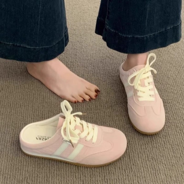 Dép Đế Dày Cho Nữ Áo Khoác Ngoài Mùa Hè Phong Cách Mới Bao Đầu Nửa Dép Tăng Slip-On Nữ Giày Xiao