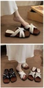 Giày sandal đế dày đế dày kiểu Pháp dành cho nữ, mặc ngoài mùa hè, đa năng và thời trang, pho