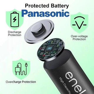Pin sạc Panasonic eneloop Por AA & AAA 1.2V NI-MH với màn hình LCD 4 khe cắm Bộ sạc pin thông minh Bộ chuyển đổi nguồn phích cắm Vương quốc Anh
