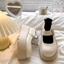 Giày Retro Mary đế cao, váy đế dày, miệng nông, giày da nhỏ đa năng dành cho nữ