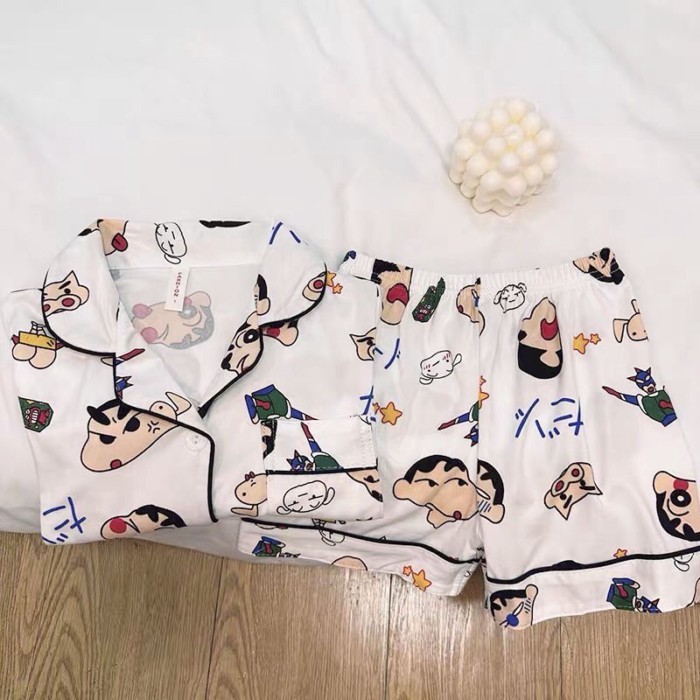 Mùa hè Bộ đồ ngủ mới cho trẻ em, bộ đồ ngắn tay Crayon Shin-chan cho trẻ em, quần áo mặc nhà