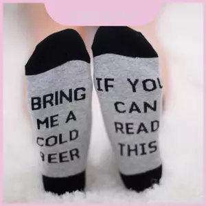Cotton Mềm Nếu Bạn Có Thể Đọc Này Thêu Chữ Cái Tiếng Anh Midcalf Tất Đen Xám Đỏ