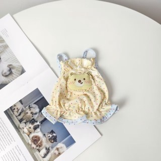 [Hàng có sẵn] Đầm ren chấm bi màu vàng cho thú cưng Quần áo mèo dễ thương mùa hè 1-11kg