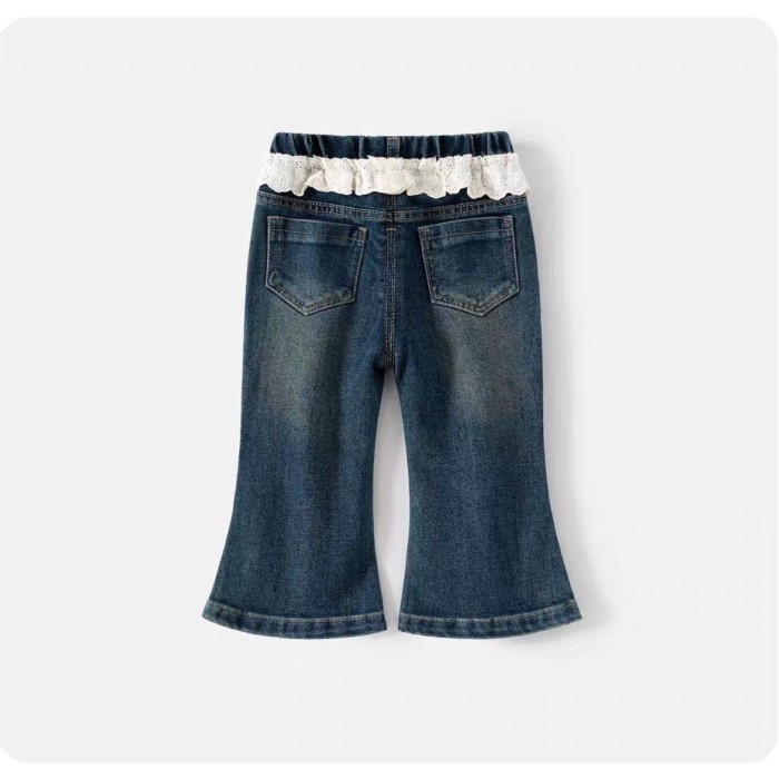 Quần bé gái, quần dài thời trang thường ngày cho bé, quần ống loe denim cho trẻ em