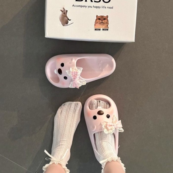 Little Beaver Sandal Dép Bé Gái Nhà Mùa Hè Mới Hoạt Hình Nhẹ Đế Mềm Dép Đi Trong Nhà