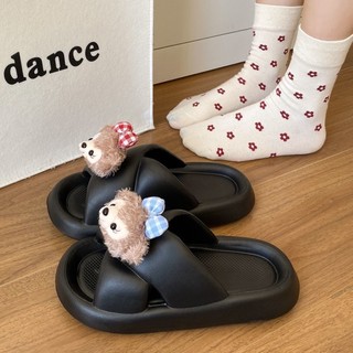 Dép hoạt hình dễ thương mới với đế mềm dày để mặc bên ngoài, dép phòng tắm Shirley Rose đa năng và
