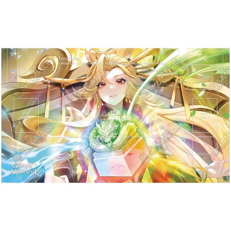 Grand Archive Series 600x350mm Tấm chơi tùy chỉnh Playmat Hoạt hình Lập trình lại hỏa táng-Ritual Thanh lọc bảng cao su Thảm trò chơi