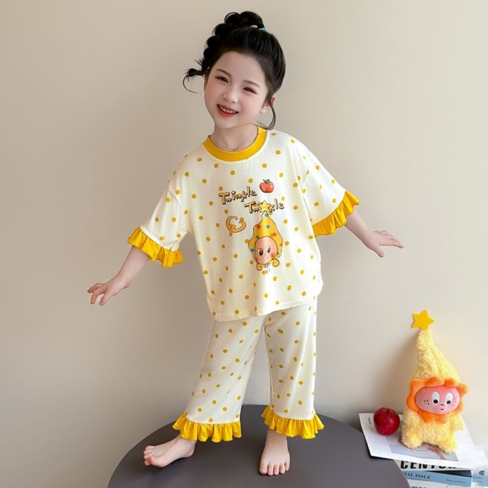 Bộ Đồ Ngủ Bé Gái Bộ Mới Bé Gái Băng Lụa Mỏng Hoạt Hình Điều Hòa Không Khí Phù Hợp Với Trẻ Em