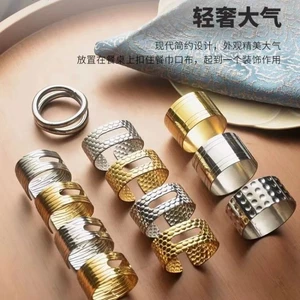 Khóa khăn ăn sang trọng nhẹ, Bàn tiệc nhà hàng, Vòng khăn khóa thực phẩm phương Tây, Vòng khăn trang trí bằng thép không gỉ 304