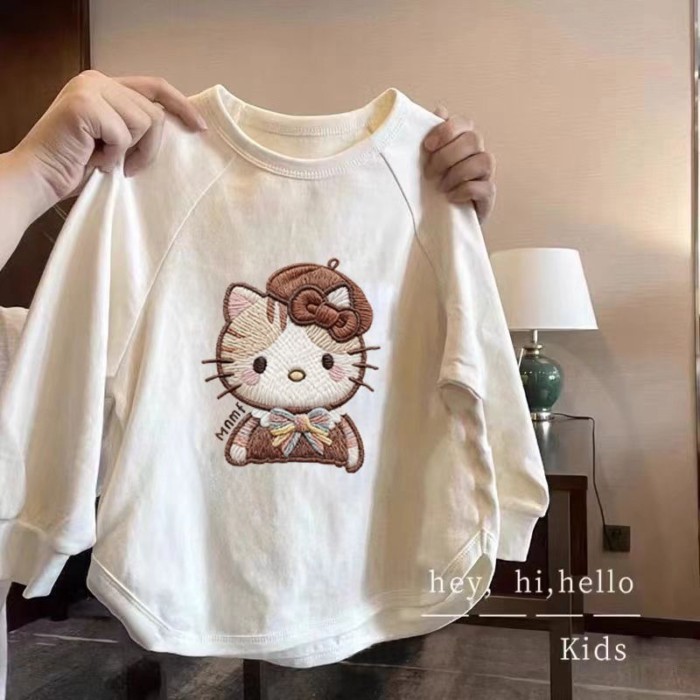 Bé Gái Xuân Thu Hoạt Hình Đáy Cotton Áo Sơ Mi Phong Cách Phương Tây Lớn Trẻ Em Dài Tay Mặc Mùa T