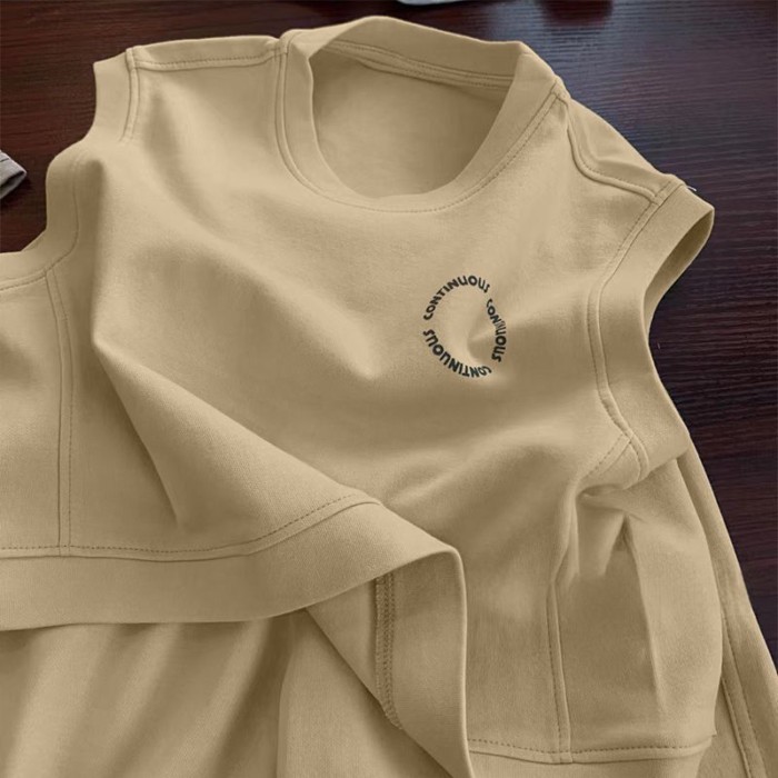 Bộ đồ hai mảnh cotton mỏng nguyên chất mùa hè dành cho trẻ em dành cho bé trai và bé gái áo v