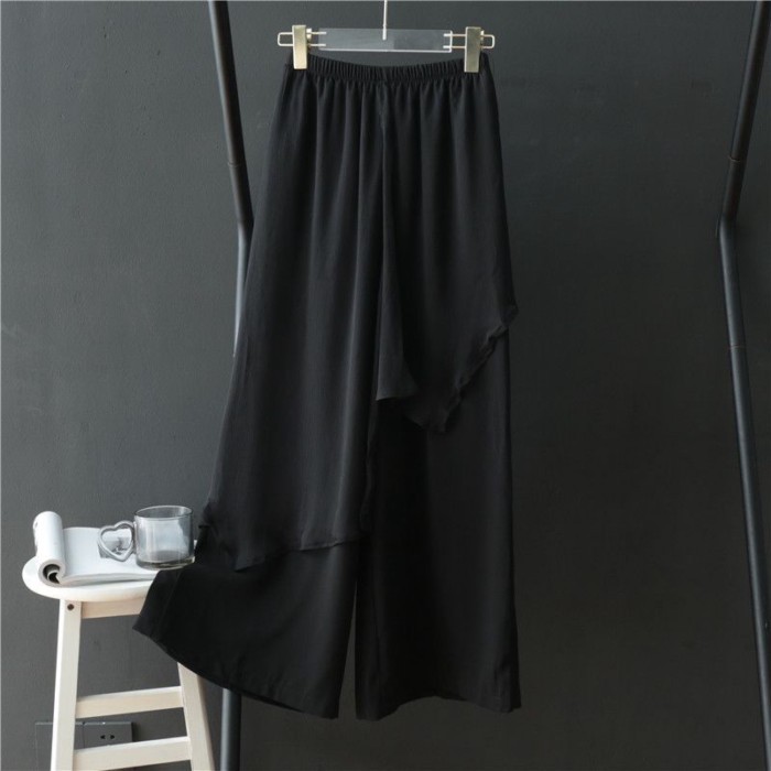 Vuông Tập Khiêu Vũ Mặc Quần Khiêu Vũ Quần Ống Rộng Lỏng Lẻo Nữ Cạp Cao Khiêu Vũ Cổ Điển Quần Khi