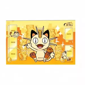 Ptcg 600x350mm Meowth 2mmNoSeamEdge Single Player Trading Card Playmat 65 cái / bộ Bộ sưu tập trò chơi Thẻ bảo vệ Đồ chơi
