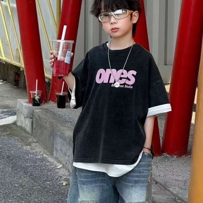 Quần short denim rách họa tiết râu mèo mới cho bé trai, quần short denim dáng rộng và sành đi