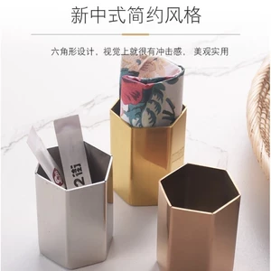 Cốc lưu trữ trái cây lục giác phong cách mới, Hộp tăm bằng thép không gỉ Sáng tạo, Giá đỡ tăm nhà hàng quán Bar KTV