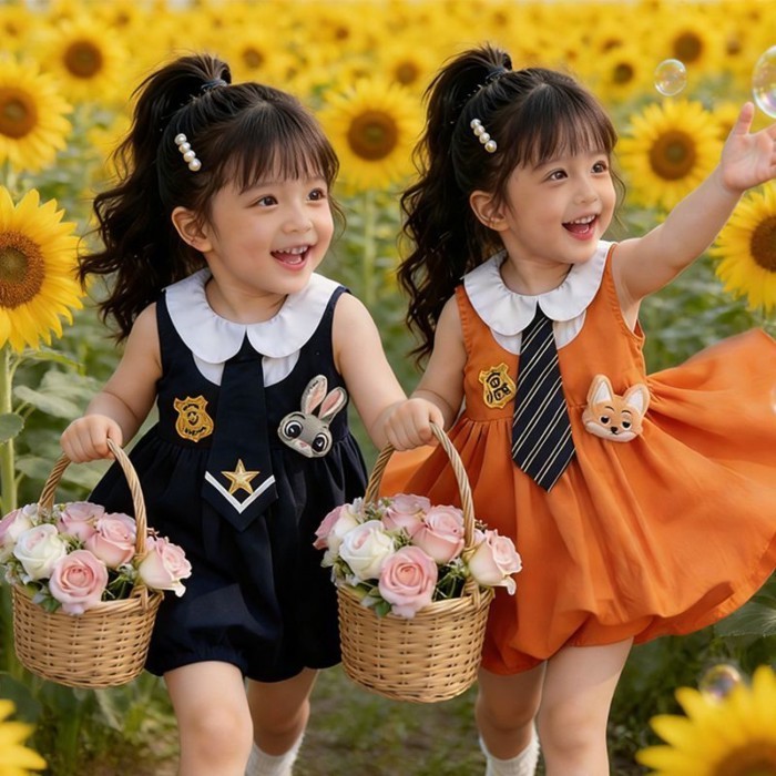 Váy lolita trẻ em phong cách preppy dễ thương