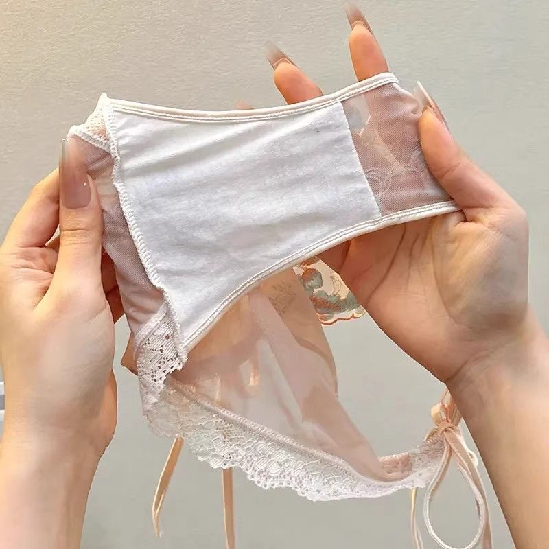 Pháp Gợi Cảm Thêu Ren Quần Lót Nữ Tay Thấp Phối Ren Giải Pháp Pure Desire Nữ Quần Đùi