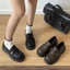 Giày da đế bệt phong cách Anh cho nữ, giày lười đế mềm đa năng phong cách retro, giày đơn pho