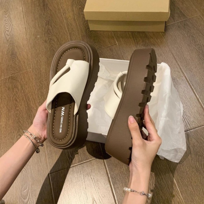 Dép xỏ ngón đế dày đế dày nữ mặc mùa hè không mỏi chân, dép xỏ ngón đi biển thời trang cao cấp
