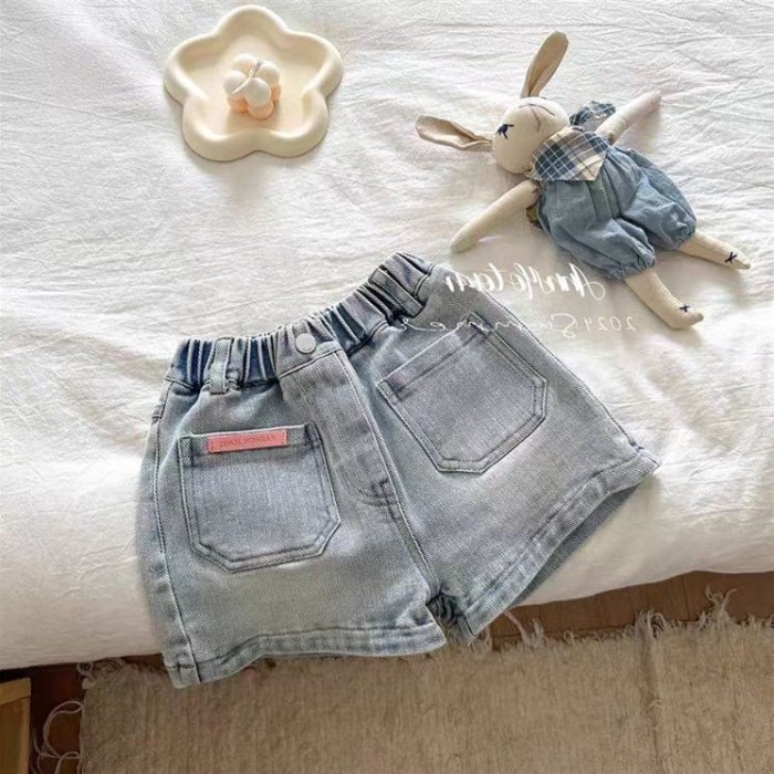 Quần Bé Gái Quần Jean Ren Trẻ Em Quần Short Nơ Phù Hợp Cho Bé
