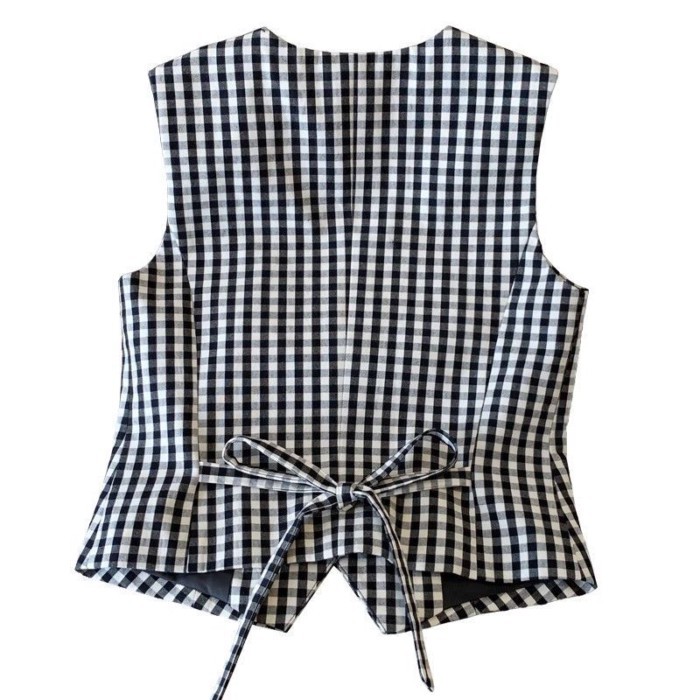 Áo buộc dây lưng sau cho nữ mặc vào mùa hè, áo cardigan ngắn vest đơn ngực cổ điển