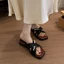 Giày sandal đế dày đế dày kiểu Pháp dành cho nữ, mặc ngoài mùa hè, đa năng và thời trang, pho