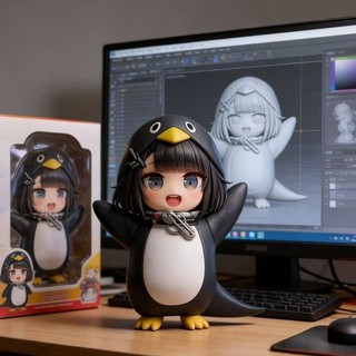 Hàng sẵn có Cuckoo Gaga Penguin Hình búp bê dễ thương cao 6cm Quà tặng sinh nhật để bàn Búp bê tran