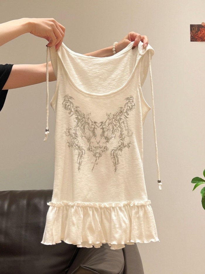 Lan ~ American Hot Girl Trắng Xù Viền Có Mũ Trùm Đầu Áo Vest Mùa Xuân Phong Cách Mới Slim-fit Phù Hợp Với Nữ