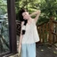Áo yếm màu xanh mới mùa hè, ngọt ngào và rộng rãi, thiết kế dây đeo giảm tuổi, vest không tay