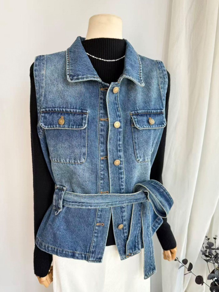 Lan ~ Thời Trang Xuân Mới - Áo Vest Denim Nữ Chất Lượng Cao Cấp