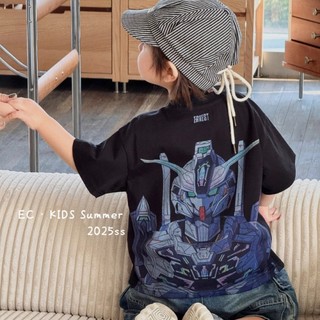 Áo thun bé trai ngắn tay mùa hè bé trai hoạt hình Mecha Áo thun trẻ em vừa và nhỏ nguyên chất cotto