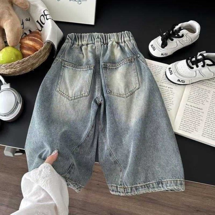 Quần jeans trẻ em, quần xuân thu, quần tây bé trai phong cách Hàn Quốc mới, quần áo trẻ em ph