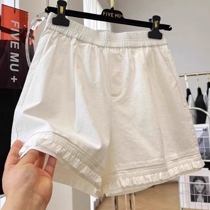 quần short thường ngày nấm trắng cho nữ mùa hè mới mỏng cỡ lớn quần short chữ A mỏng và đa năng