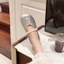 Bạc Ren Baotou Nửa Kéo Nữ Mùa Hè Ngọc Trai Pháp Mary Jane Bên Ngoài Mặc Giày Sandal Đế Mềm Lười