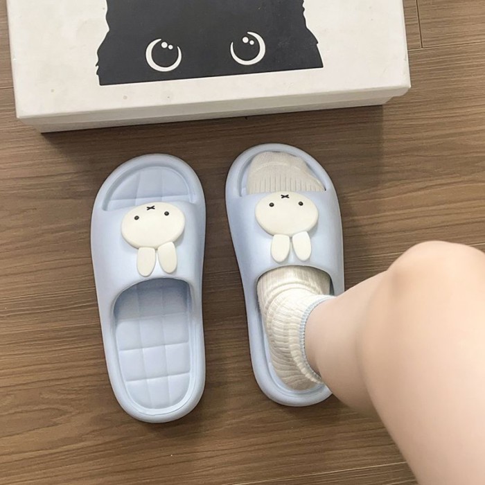 Dễ Thương Miffy Thỏ EVA Dép Nữ Nhà Trong Nhà Chống Trơn Trượt Chống Mùi Hôi Áo Khoác Ngoài San