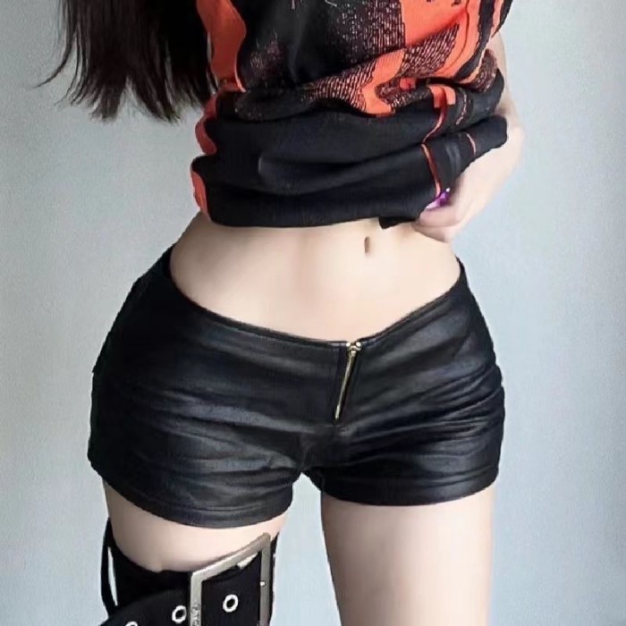 blogger thời trang Maillard Millennium y2k retro cạp thấp che hông siêu quần short boot quần