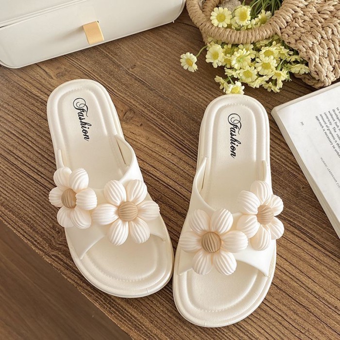 đôi sandal đế mềm một dây dành cho nữ mặc ngoài mùa hè dép sandal đi biển hình hoa đa năng phong