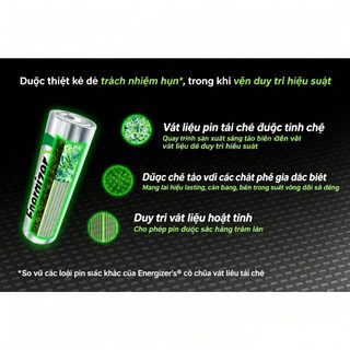 Pin sạc Energizer Recharge Power Plus AA / AAA 1.2V NiMH 2000 / 800 mAh (Thẻ)