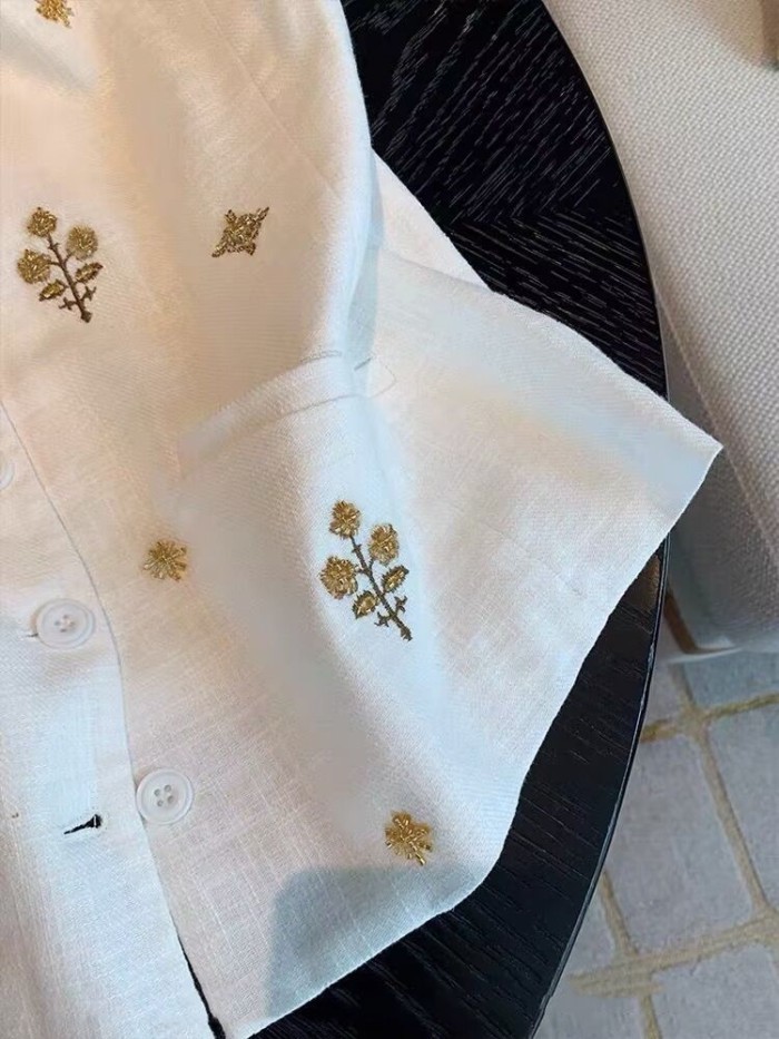 Lan ~ Pháp Vàng Ren Thêu Cổ Chữ v Cotton Áo Vest Nữ Mùa Hè Phong Cách Mới Tiền Cũ Phong Cách Thời Trang Sang Trọng Áo Vest Không Tay