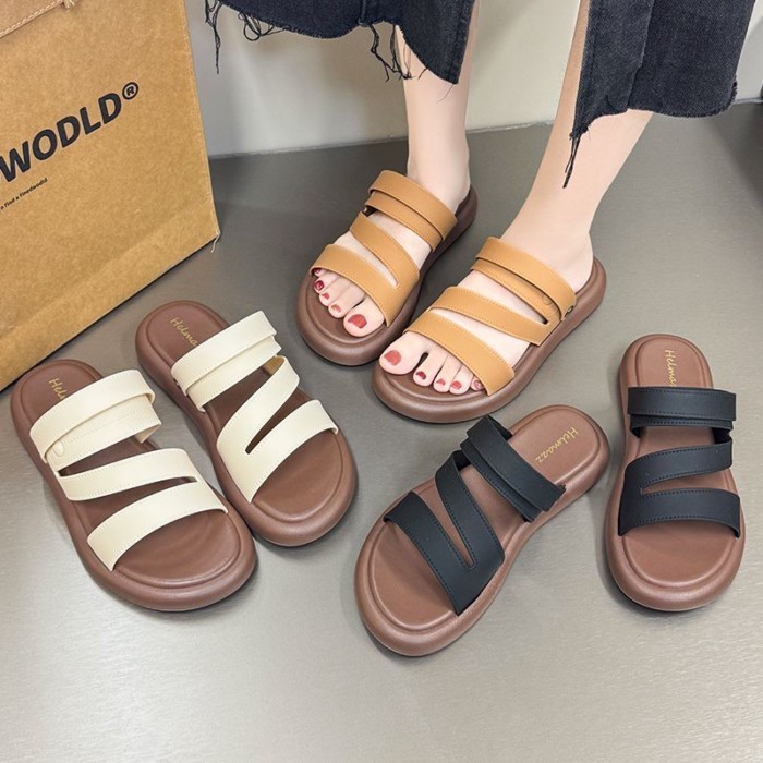 Dép dép mùa hè cho nữ, đế dày, thời trang mới, đi biển, chống trượt, giản dị, đa năng